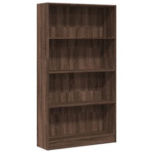 vidaXL bogreol 80x24x143 cm konstrueret tr&aelig; brun egetr&aelig;sfarve