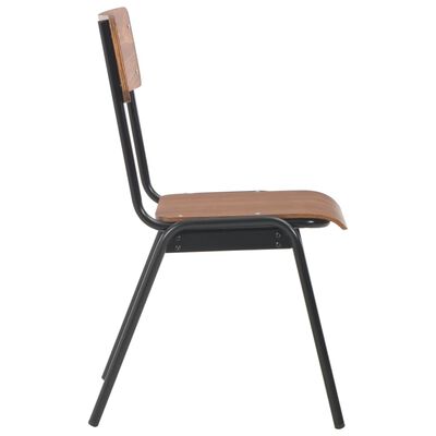 vidaXL spisebordsstole 4 stk. massive krydsfiner og stål brun
