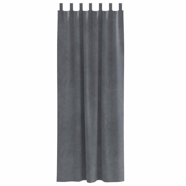 vidaXL M&oslash;rkl&aelig;gningsgardiner 2 pcs Lysegr&aring; 140 x 245 cm Fl&oslash;jl