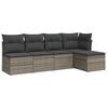vidaXL sofas&aelig;t 5 dele med hynder polyrattan gr&aring;