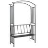 vidaXL havebue med b&aelig;nk 128x50x207 cm jern sort