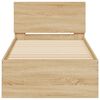 vidaXL sengeramme med sengegavl og LED-lys 75x190 cm sonoma-eg