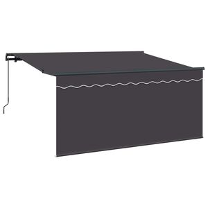 vidaXL Utr&aelig;kkelig Markise Stribet Antracit 300 x 200 cm Stof