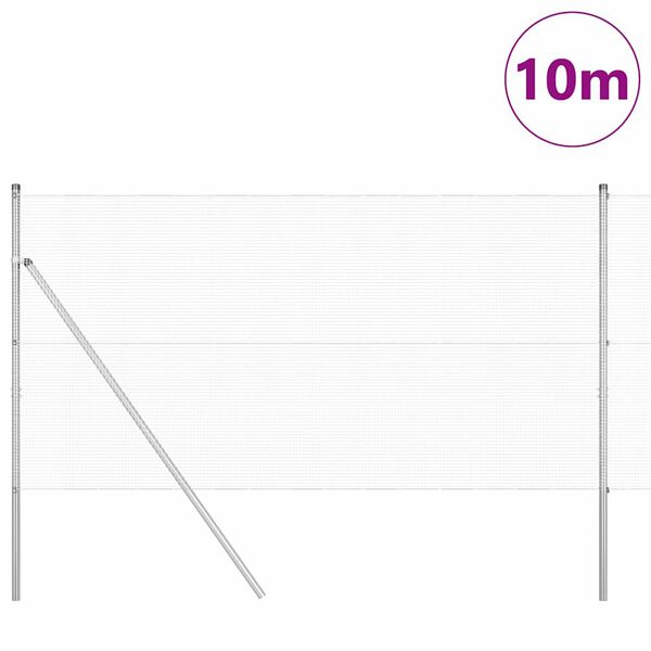 vidaXL Hegnsp&aelig;l S&oslash;lv 10 x 1,4 m (12 x 12 mm net) St&aring;l