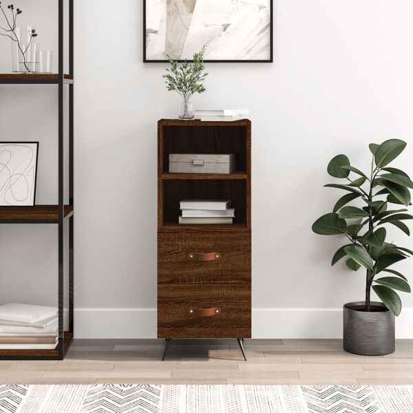 vidaXL sk&aelig;nk 34,5x34x90 cm konstrueret tr&aelig; brun egetr&aelig;sfarve