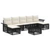 vidaXL Havesofa S&aelig;t 8 stk. 7-personers Sort polyrattan