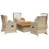 vidaXL lounges&aelig;t til haven 5 dele med hynder polyrattan beige
