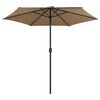 vidaXL haveparasol med aluminiumstang 270x246 cm gr&aring;brun