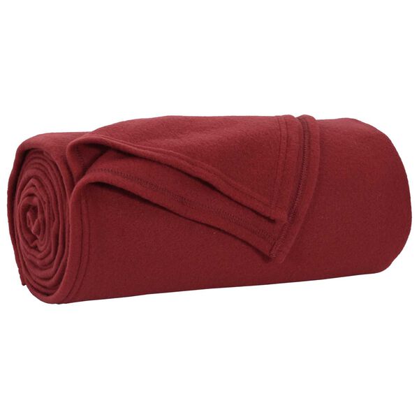 vidaXL Throw t&aelig;ppe Bordeaux R&oslash;d 240 x 220 cm Fleece