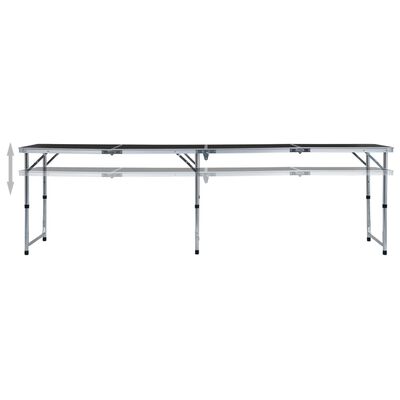 vidaXL foldbart campingbord 240 x 60 cm aluminium grå