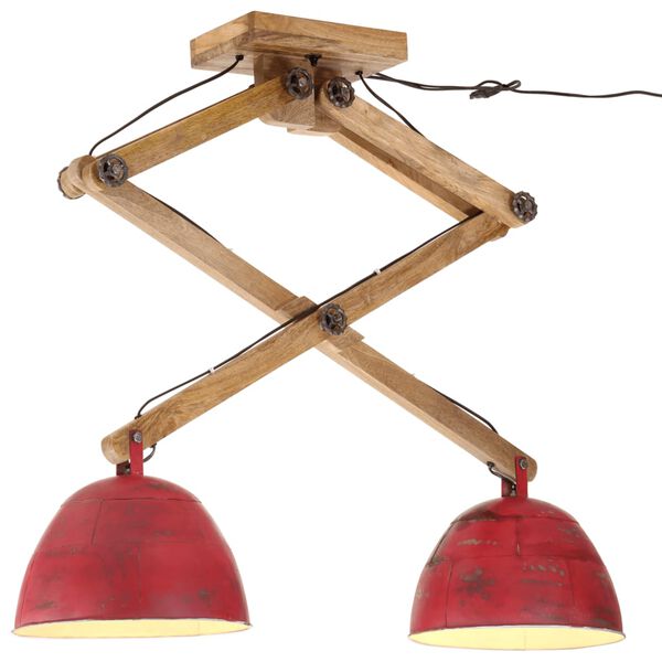 vidaXL loftlampe 29x18x85 cm 25 W E27 rustik rød