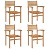vidaXL Stol 4 pcs Brun 56 x 55 x 90.5 cm Massiv Teaktr&aelig;