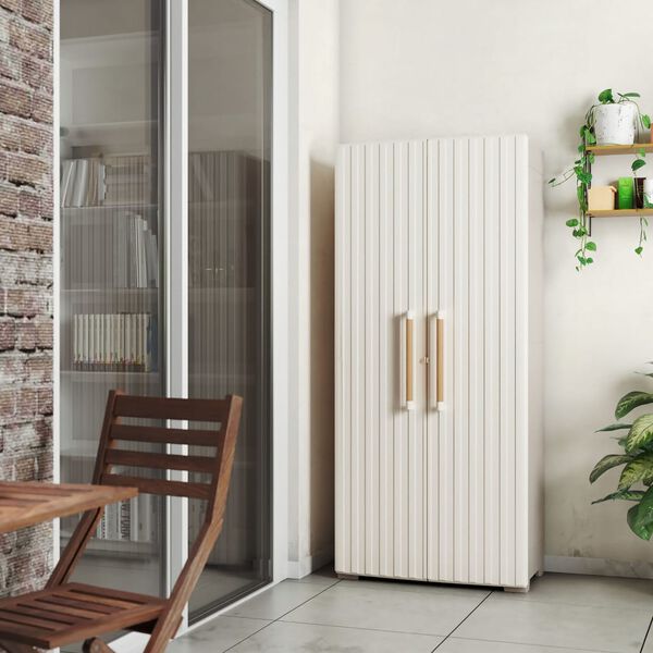 Keter opbevaringsskab med hylder Groove beige og sandfarvet