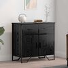 vidaXL Sideboard med skuffe Sort eg 79,5 x 35,5 x 74,5 cm