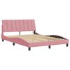 vidaXL sengeramme med LED uden madras Hanko 140x190 cm velour pink
