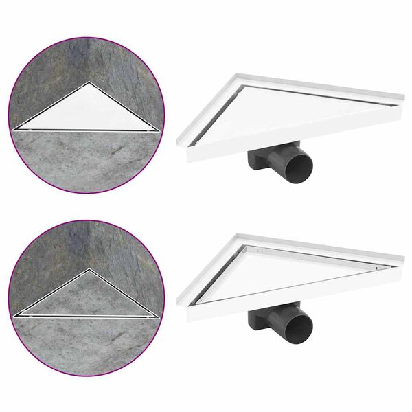 vidaXL gulvafl&oslash;b med 2-i-1 d&aelig;ksel 25x25 cm rustfrit st&aring;l