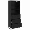 vidaXL Highboard med skuffe Sort eg 69,5 x 34 x 180 cm Konstrueret tr&aelig;