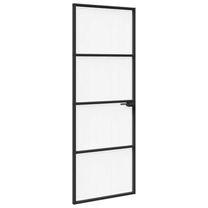 vidaXL Hjem D&oslash;r 76 x 201,5 x 3,5 cm Aluminium og h&aelig;rdet glas