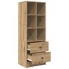 vidaXL Highboard med skuffe Artisan Egetr&aelig; 45,5 x 34 x 127 cm
