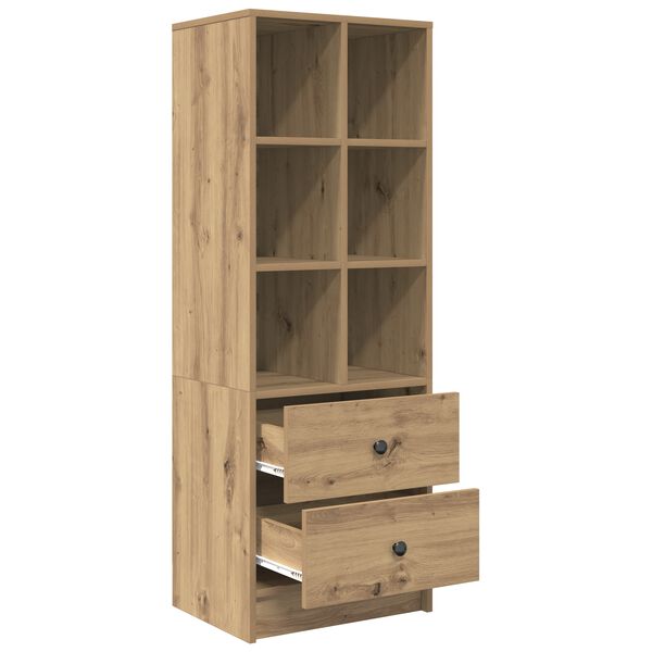 vidaXL Highboard med skuffe Artisan Egetr&aelig; 45,5 x 34 x 127 cm