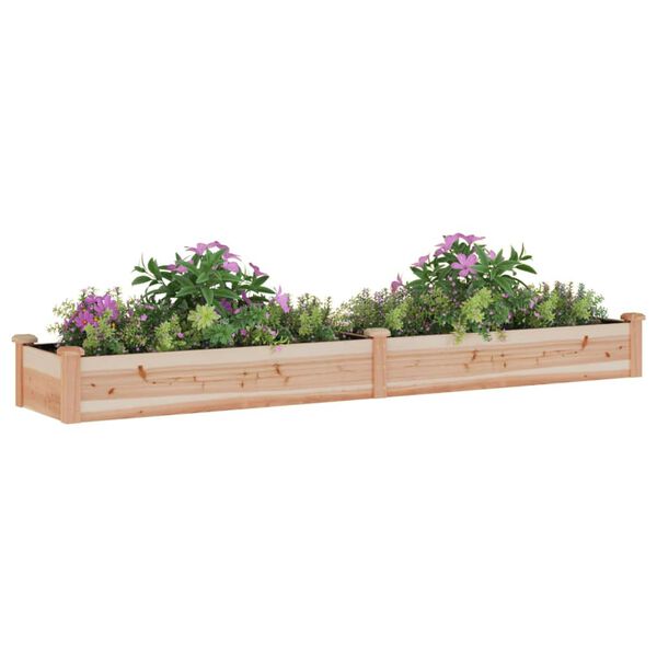 vidaXL plantekasse med foring 240x45x25 cm massivt fyrretræ