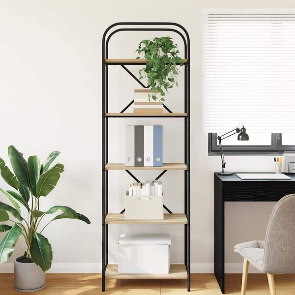 vidaXL Bogreol Sonoma eg 60 x 30 x 183 cm Konstrueret tr&aelig;