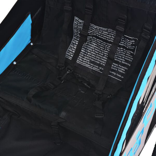 vidaXL cykelanhænger 30 kg grå og blå