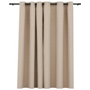 vidaXL m&oslash;rkl&aelig;gningsgardin m. &oslash;jer 290x245 h&oslash;r-look cm beige