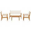 vidaXL Havesofa S&aelig;t 4 pcs Brun 120 x 65,5 x 79 cm Massivt Akacietr&aelig;