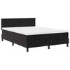 vidaXL LED Box Spring Bed med hovedg&aelig;rde Sort 140 x 190 cm Fl&oslash;jl