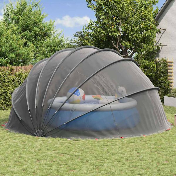 vidaXL Pool Dome Sort 592 x 590 x 275 cm