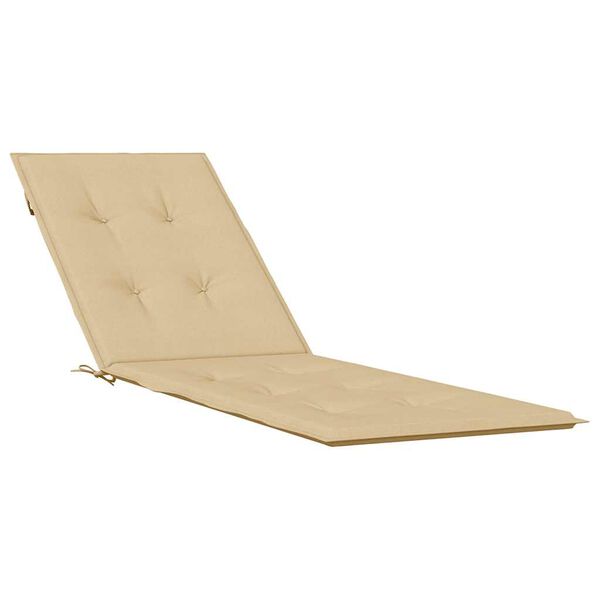 vidaXL hynde til dækstol (75+105) x 50 x 4 cm stof meleret beige