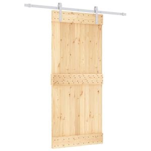 vidaXL Skyded&oslash;r Natur og hvid 90 x 210 cm Massivt Fyrretr&aelig;