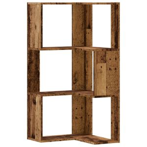 vidaXL bogreol til hj&oslash;rne 50x50x102 cm 3 hylder konstrueret tr&aelig;