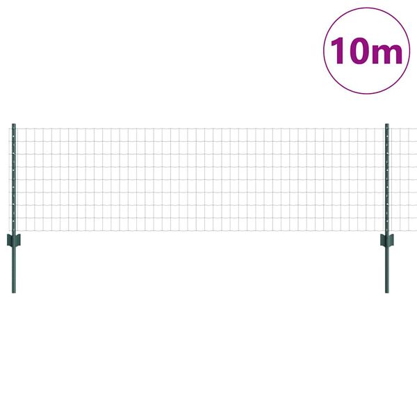vidaXL Hegn med post Gr&oslash;n 0,6 x 10 m St&aring;l og PVC