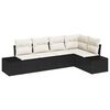 vidaXL Havesofa Sæt 5 pcs Sort polyrattan