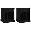 vidaXL sengeborde 2 stk. 43x36x50 cm sort