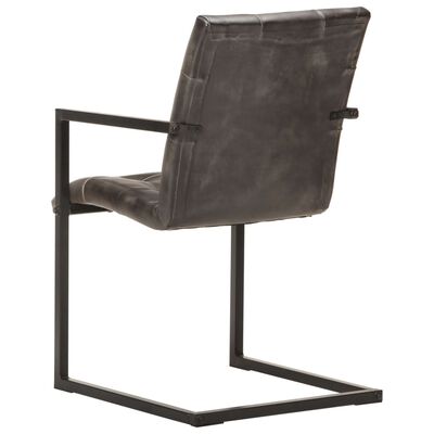 vidaXL spisebordsstole med cantilever 2 stk. ægte læder rustikgrå