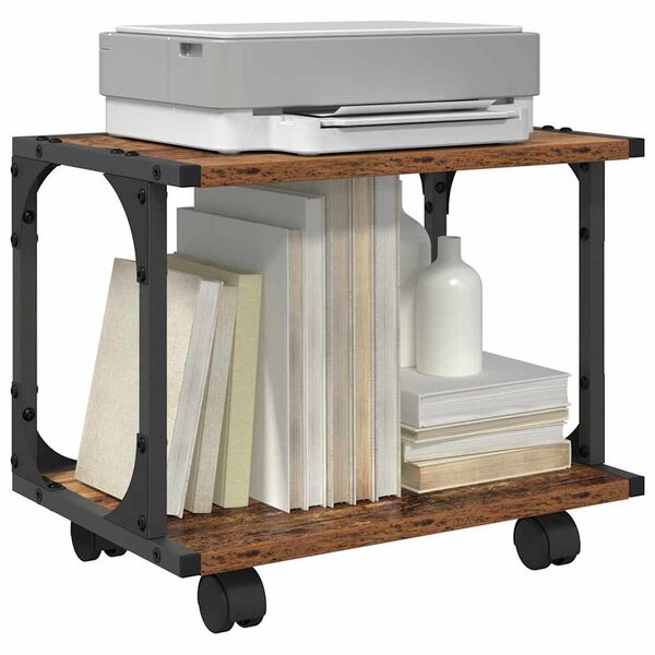 vidaXL Printerstand Gammelt tr&aelig; 41 x 28 x 33,5 cm Konstrueret tr&aelig;