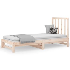 vidaXL daybed med udtr&aelig;k 2x(90x200) cm massivt fyrretr&aelig;