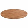 vidaXL rund bordplade &Oslash;90x1,5 cm behandlet massivt egetr&aelig; lysebrun