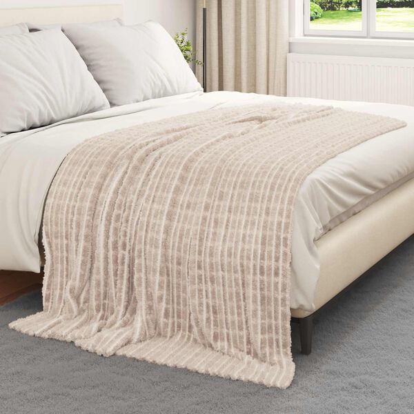vidaXL Kastet&aelig;pper 6 pcs Beige 200 x 150 cm Fleece