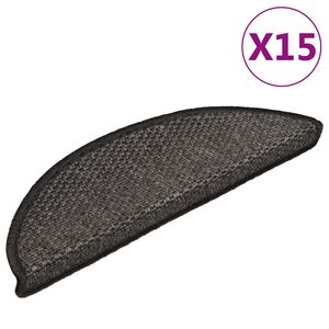 vidaXL selvkl&aelig;bende trappem&aring;tter 15 stk. 56x17x3cm sisal-look antracit