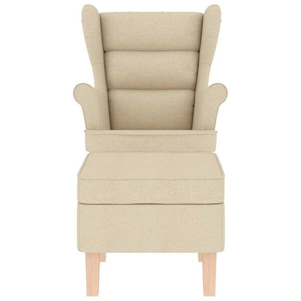 vidaXL gyngestol med fodskammel stof Cremefarvet