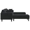 vidaXL Fløjls Sofa med pude 3 pcs Sort 208 cm Fløjl
