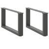 vidaXL sofabordsben U-formet 2 stk. antracit 60x(30-31) cm st&aring;l