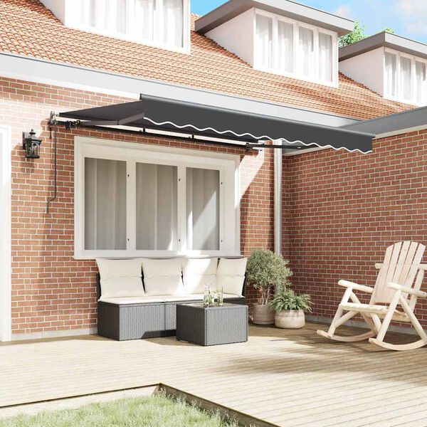 vidaXL Utr&aelig;kkelig Markise Antracit 300 x 200 cm Stof