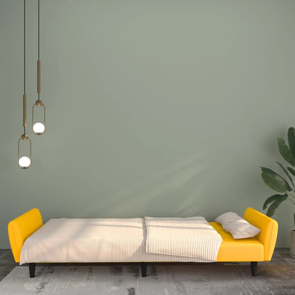 vidaXL 2-personers sovesofa fl&oslash;jl gul