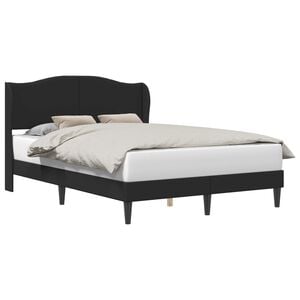 vidaXL Sengestel med hovedg&aelig;rde Sort 140 x 200 cm Kunstl&aelig;der