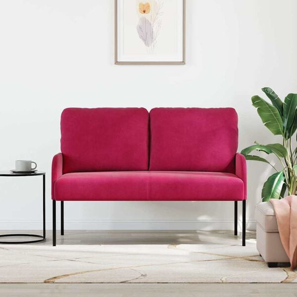 vidaXL Sofaer med pude 110cm Vinr&oslash;d Krydsfin&eacute;r